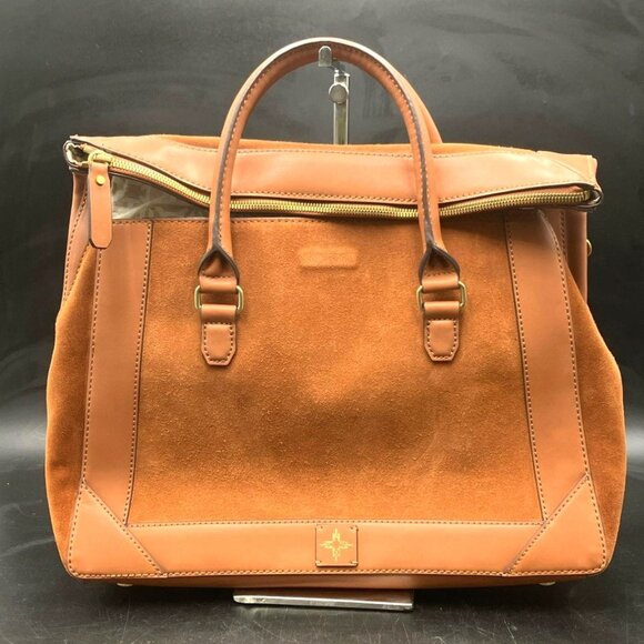 INDIA HICKS Gorgeous Leather and Suede Satchel  Bag - Picture 2 of 12